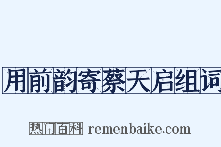 用前韵寄蔡天启组词是什么意思的图片
